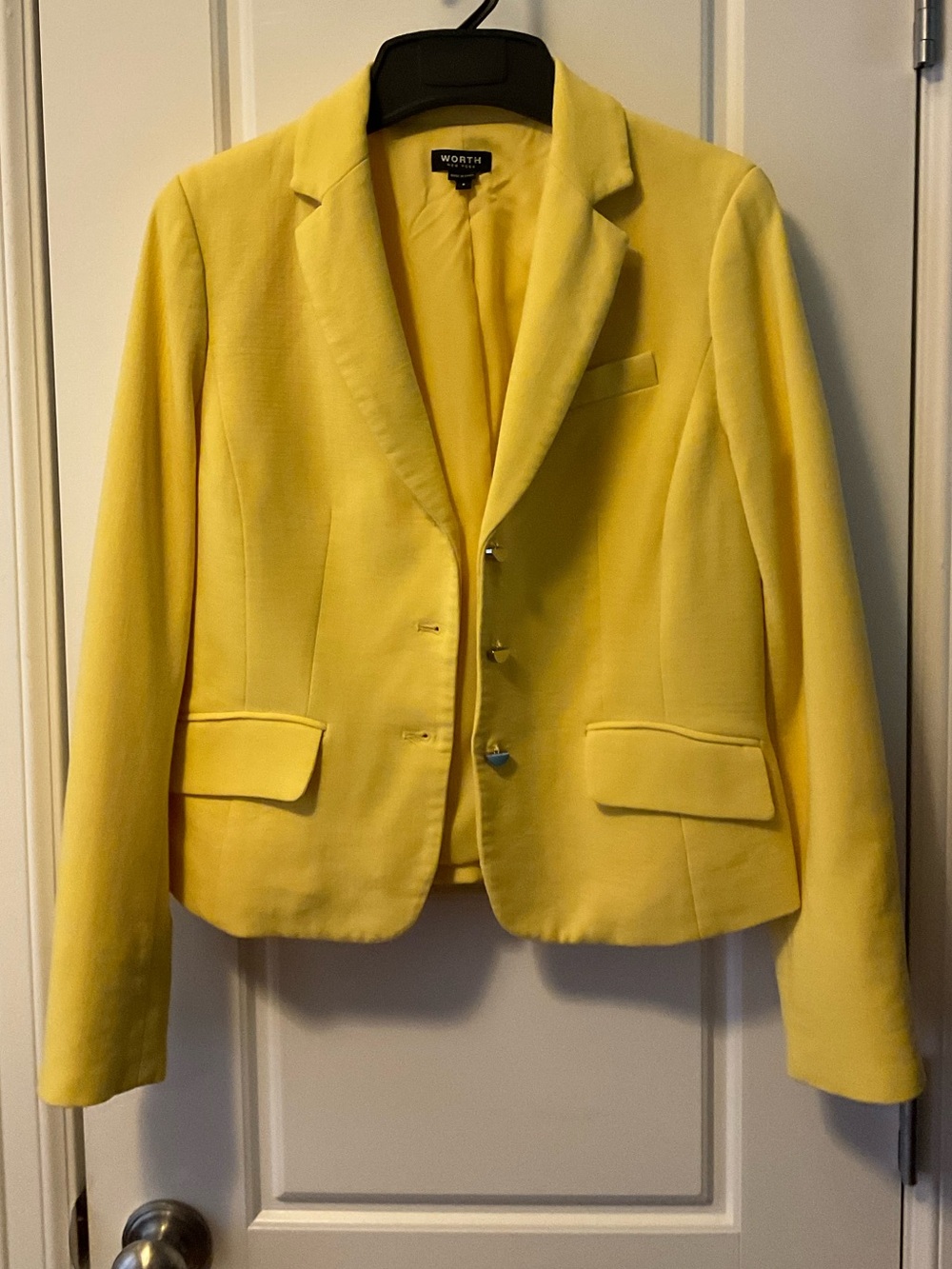 Vintage Yellow Worth Blazer with Half Moon Buttons - 6
